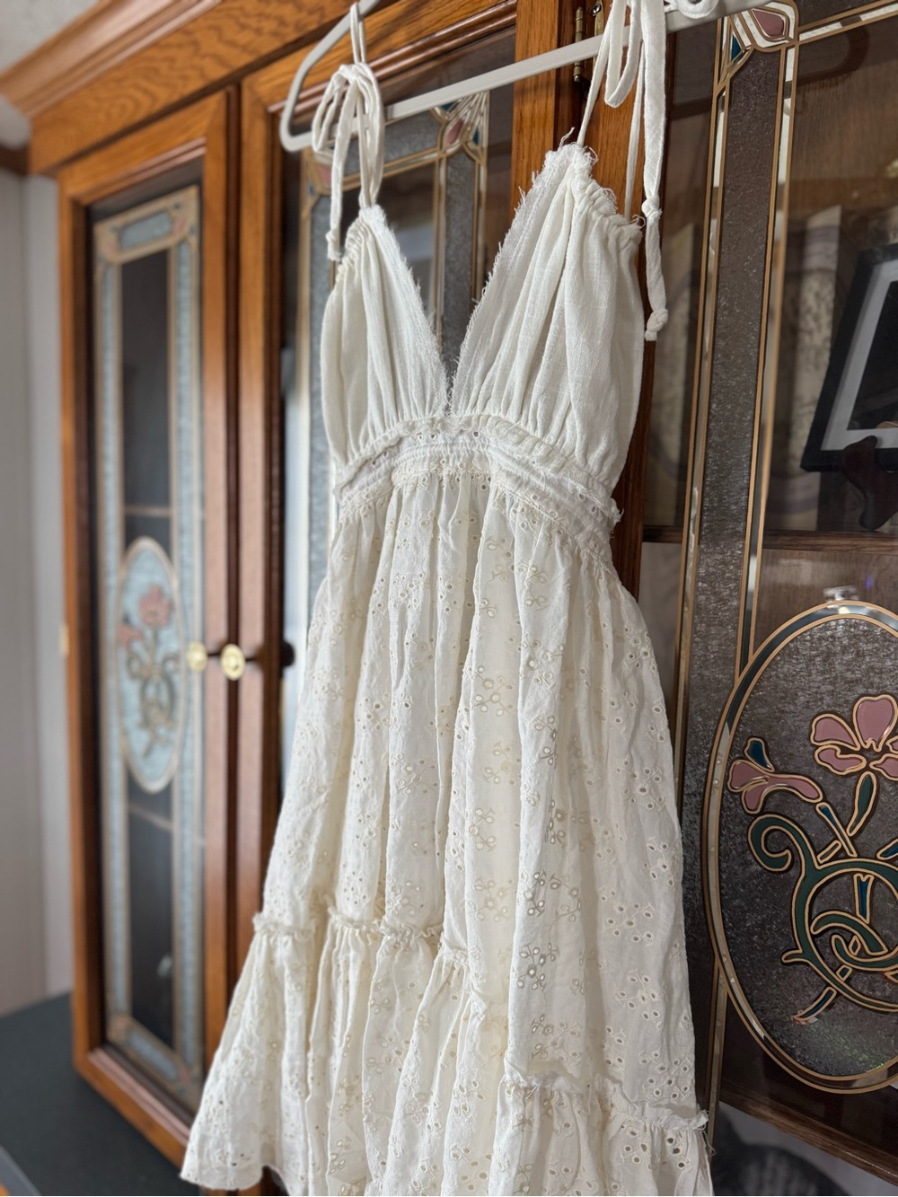 Eyelet Dress with Open Back Detail